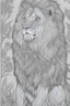 Placeholder: coloring book page of a magical lion, monochrome, black and white, sharp, sketch drawing