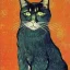 Placeholder: Portrait of a cat by Van Gogh