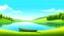 Placeholder: A serene landscape with a calm lake surrounded by lush green hills in the background. A small wooden boat is docked on the shore , with tall grass and bushes growing along the water&#039;s edge. The sky is a soft blue with wispy clouds , creating a peaceful atmosphere.