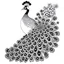 Placeholder: white, A peacock in a regal pose, focusing on its majestic feathers., coloring book, vector, white background, outline, with images neatly contained within the background, just black and white color, full body, no color.