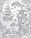 Placeholder: Pirates of the Caribbean: Mystical Sea Creatures Coloring Extravaganza: Craft a whimsical coloring page inspired by the Pirates of the Caribbean movie, showcasing an enchanting underwater scene teeming with a variety of sea creatures. Encourage young artists to dive into their imagination as they bring fantastical beings like mermaids, sea monsters, and mystical creatures to life in black and white. This coloring page provides a magical and creative experience for kids to explore the depths of t