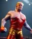 Placeholder: Donald trump wrestling fighter, naked torso, color breeches, suspenders, retro style, 80s, hot ambient, photo studio, red, gold, vibrant color, gradient, highly detailed, art stations, concept art, smooth, unreal engine 5, god rays, ray tracing, RTX, lumen lighting, ultra detail, volumetric lighting, 3d, finely drawn, high definition, high resolution.