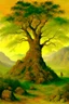 Placeholder: fig tree, MOUNTAIN , aquarelle style John Atkinson Grimshaw