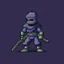 Placeholder: a pixel art-style, simple 32-bit Ninja with a purple outfit