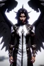 Placeholder: angel, demon, angel demon hybrid, half angel, half demon, black angel wings, white demon wings, black and white, balance, horns, armor, noble clothes, black and white armor, black and white clothes