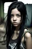 Placeholder: pretty girl, aged 15, black hair, dystopia, athletic, photo