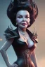 Placeholder: Joan Collins as evil queen in black leather, leather, busty, cleavage, angry, stern look. character design by cory loftis, fenghua zhong, ryohei hase, ismail inceoglu and ruan jia. unreal engine 5, artistic lighting, highly detailed, photorealistic, fantasy