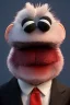 Placeholder: Waist up muppet Portrait, Xi Jinping as muppet doll, black suit and red tie, photo studio, blue background, unreal engine 5, concept art, art station, god lights, ray tracing, RTX, lumen lighting, ultra detail, volumetric lighting, 3d.