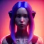 Placeholder: Color hair Woman, samurai, cyberpunk, neon, highly detailed, art stations, concept art, smooth, unreal engine 5, god rays, ray tracing, RTX, nanite polygons, lumen lighting, ultra detail, volumetric lighting, 3d, finely drawn, high definition, high resolution, gradient background