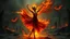 Placeholder: a stunning detalied surreal image where a dancer's dress transforms into fire, and tongues of flame, the background is the hell with demons, cracked and ruined nightly landscape, nightmare from the hell, dark siluettes, pale light, dark night, demons, crepy stunning image, masterpeace, thriller