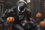 Placeholder: venom machine in 8k nier automata artstyle, halloween them, pumpkin helmet, close picture, fantasy world, intricate details, highly detailed, high details, detailed portrait, masterpiece,ultra detailed, ultra quality