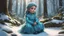 Placeholder: winter, (child girl:1.1), (sitting:1.1), (medium full shot), Disney Pixar Style, Aquamarine transparent clothes Goddess girl, trending on artstation, sharp focus, studio photo, intricate details, highly detailed, by greg rutkowski, trending on artstation, sharp focus, studio photo, intricate details, highly detailed, (magic forest:1.1) in the background