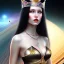 Placeholder: long black hair queen lady warrior bra under Saturn