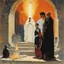 Placeholder: [art by Norman Rockwell] With newfound determination burning in his eyes, Roupinho stepped back, his gaze lingering on the statue of the Black Madonna. Leaving the grotto, Roupinho emerged into the world, his heart aflame with the divine spark that had been ignited within him. And so, the knight set forth on his sacred quest, his destiny intertwined with the miraculous presence of the Black Madonna of Nazaré. The echoes of his pledge reverberated through the hallowed halls of his soul, ignitin