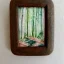 Placeholder: exquisite whimsical woodland watercolor, tiny frame, cute, adorable, linen and wood backdrop