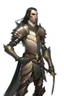 Placeholder: d&d high elf knight male in his twenties wearing medieval armor with hands behind her back