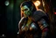 Placeholder: Fearsome female Orc, Frightening, Fangs, Cinematic lighting, Volumetric lighting, Epic composition, Photorealism, Bokeh blur, Very high detail, Sony Alpha α7, ISO1900, Character design, Unreal Engine, Octane render, HDR, Subsurface scattering