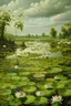 Placeholder: Prompt: rococo, wet-land marsh, waterlilies —s 50