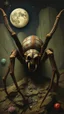 Placeholder: Hieronymus Bosch style nightmares ,a spider playing