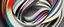 Placeholder: Digital generated image of abstract multi coloured curved shape with striped pattern against grey background.