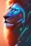 Placeholder: lion cyborg, matrix style, Tron