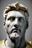 Placeholder: Ultra Realistic image, Roman sculpture, white marble material, Lionel Messi, gold Laurel wreath, gold ornaments, chisel style, waist up portrait, epic, celestial, cinematic lighting, God light, god rays, 4k resolution, smooth details, ornate details, soft lighting, unreal engine 5, marble background.