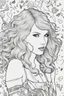 Placeholder: coloring pages of taylor swift for adults, Designs Black and white, No Shading