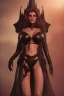 Placeholder: Raquel Welch as evil queen in black leather, leather, busty, cleavage, angry, stern look. character design by cory loftis, fenghua zhong, ryohei hase, ismail inceoglu and ruan jia. unreal engine 5, artistic lighting, highly detailed, photorealistic, fantasy