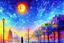 Placeholder: Epic futuristic street, exoplanet in the sky, impressionism painting