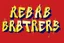 Placeholder: Jesus Christ is Writing the text using a spray can, Write this text everywhere: "KEBAB BROTHERS", in Graffiti text, on a red big brick wall