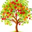 Placeholder: Tree with fresh love fruit branches ,vector illustrator