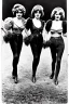 Placeholder: Four Ziegfeld Girls on jeans walking