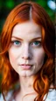 Placeholder: portrait of a pretty young red head with heterochromia