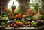 Placeholder: natura morta, fruits, vegetables, fishes, close to reality