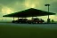 Placeholder: old gas station on the side of the road, countryside ,plains, atmospheric ,night lighting,rainy, realistic, unity engine, cinematic lighting,green emession, octane render.