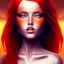 Placeholder: portrait of women with red hair in front of great pyramids