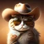 Placeholder: cat with sunglasses and and cowboy hat realistic cute
