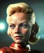 Placeholder: retro sci-fi portrait image from 1980, supermarket parking explosion, fire, scared people, blonde woman walking, young Michelle Pfeiffer face, tight latex suit, soft color, highly detailed, unreal engine 5, ray tracing, RTX, lumen lighting, ultra detail, volumetric lighting, 3d, finely drawn, high definition, high resolution.