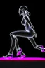 Placeholder: Anima; Neon X-Ray of a woman in heels; neo-futuristic