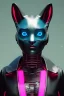 Placeholder: Medium Close Up Portrait, Front image. cyberpunk, rabbit mask, Spanish woman, pink short hair. latex, glossy suit. Pink, black, blue, color. Retro futuristic style. Color background, photo studio. Avatar image, highly detailed, concept art, smooth, unreal engine 5, god rays, ray tracing, RTX, lumen lighting, ultra detail, volumetric lighting, 3d, finely drawn, high definition, high resolution.