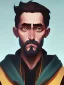 Placeholder: Portrait of a 30 year old strange wizard