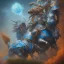 Placeholder: angry stallion in Blue and orange battle armor, bucking, a highly detailed illustration, background of Inka jungle, realistic render, 8 k, micro detail, intricate, elegant, centered, digital painting, Artstation, smooth, sharp focus, illustration, artgerm, tomasz alen kopera, peter mohrbacher, donato giancola, joseph christian leyendecker, wlop, boris vallejo