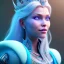 Placeholder: A portrait of a full body crystalised blue pink queen,smiling face, blue eyes, long blond hair, atmospheric, realistic, unreal engine, lighting