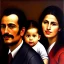 Placeholder: portrait of Jacobo Santiago Mozos born in 1976 and Gemma Arnau Arnau born in 1979,and daughters Eira Santiago Arnau and Dalia Santiago Arnau by Caravaggio,smiling, oil on canvas, cinematic composition, extreme detail,8k,fit full head inside picture,