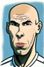 Placeholder: Zinedine Zidane French football player ,cartoon 2d