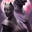 Placeholder: sango fantasy, fantasy magic, intricate, sharp focus, illustration, highly detailed, digital painting, concept art, matte, artgerm and paul lewin and kehinde wiley, masterpiece Asian black panther Papu New Guina pyramid black silver space lady space blood moon galaxy