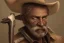 Placeholder: old RUGED cowboy face mountain