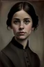 Placeholder: Young Emily Dickinson portraiture by Wolfgang Alt, oil on canvas, Fine Art, Realism, Conceptual, Figurative. Dark color palette, high quality,