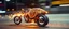 Placeholder: sparks blazing, seen from behind, tattoo style, motion blur, airbrush art, elon musk riding inside an awesome trike with three back wheels, spaceship in copper, fast one in the shape of a transparent snail , now its gonna do an awesome gig , bokeh like f/0.8, tilt-shift lens 8k, high detail, smooth render, down-light, unreal engine, prize winning