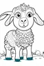 Placeholder: Generate A pixar style lamb for coloing book, monochromatic outlines